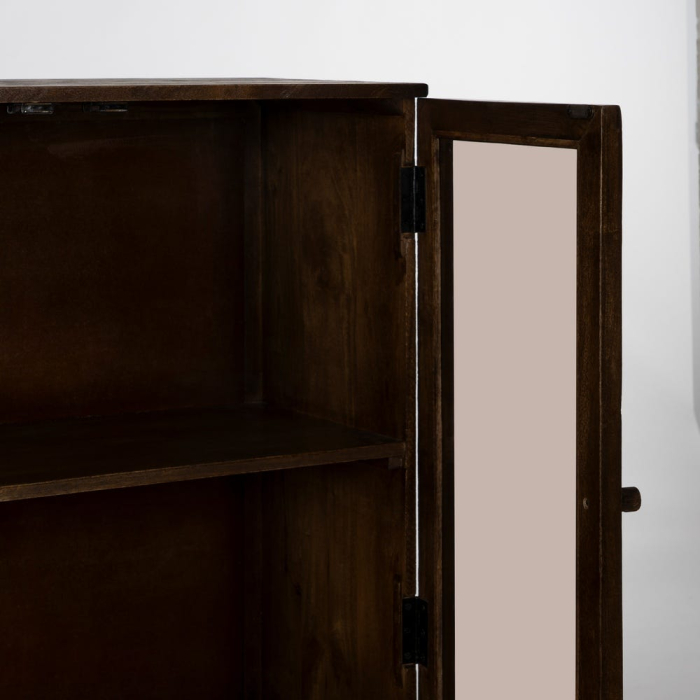 Vitrină mango maro uși sticlă compactă [6]