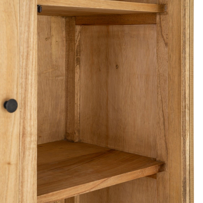 Vitrină din lemn de mindi si sticla maro cu 6 sertare 90x40x180 cm [8]