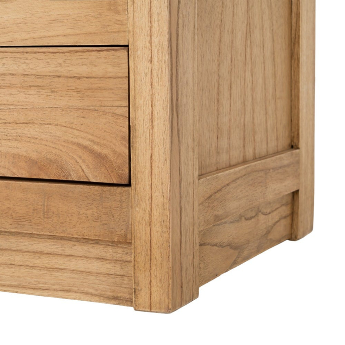 Vitrină din lemn de mindi si sticla maro cu 6 sertare 90x40x180 cm [13]