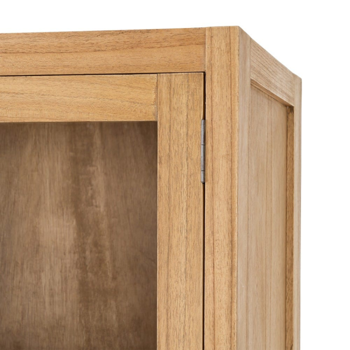 Vitrină din lemn de mindi si sticla maro cu 6 sertare 90x40x180 cm [12]