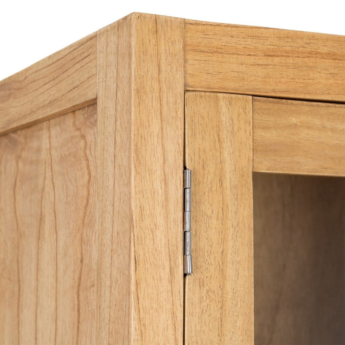 Vitrină din lemn de mindi si sticla maro cu 6 sertare 90x40x180 cm [6]