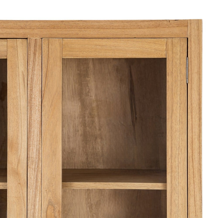 Vitrină din lemn de mindi si sticla maro cu 6 sertare 90x40x180 cm [11]