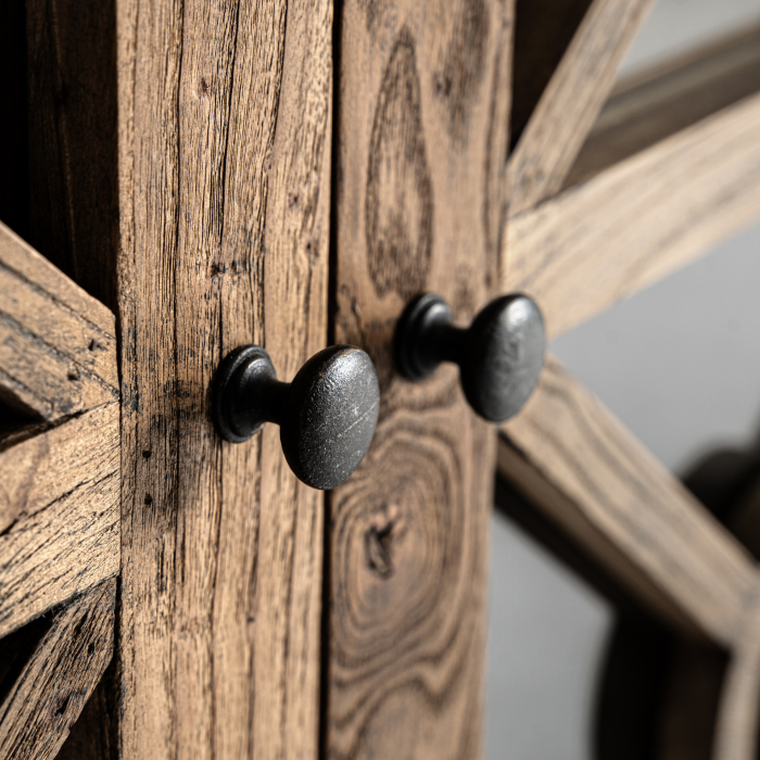 Vitrină din lemn de ulm cu 4 uși vitrate și rafturi fixe [6]