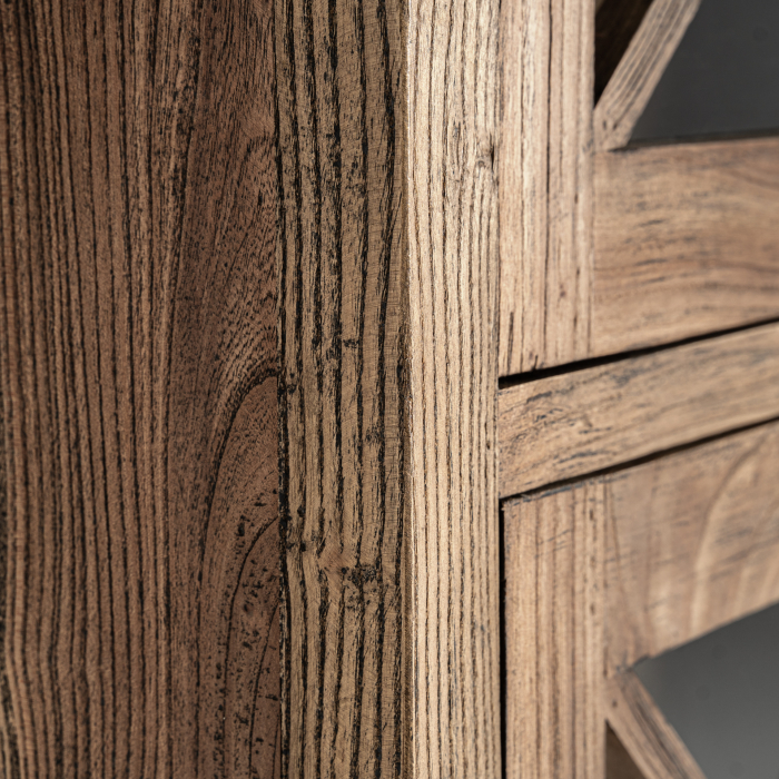 Vitrină din lemn de ulm cu 4 uși vitrate și rafturi fixe [5]