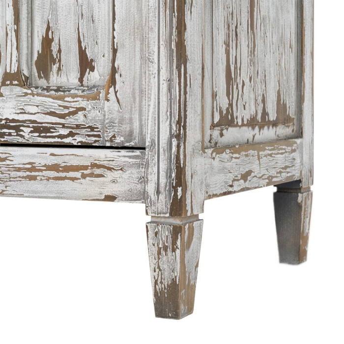 Vitrină din lemn reciclat alb antichizat cu usi din sticla 100x45x202 cm [11]