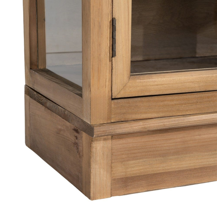 Vitrină din lemn reciclat maro cu usi din sticla si 3 module 80x40x202 cm [11]