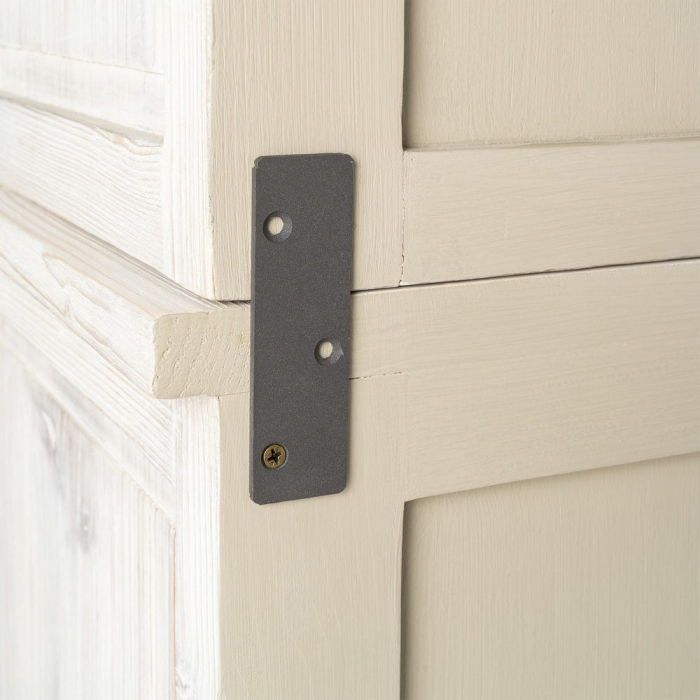 Vitrină din lemn de pin alb patinat cu sticlă [12]