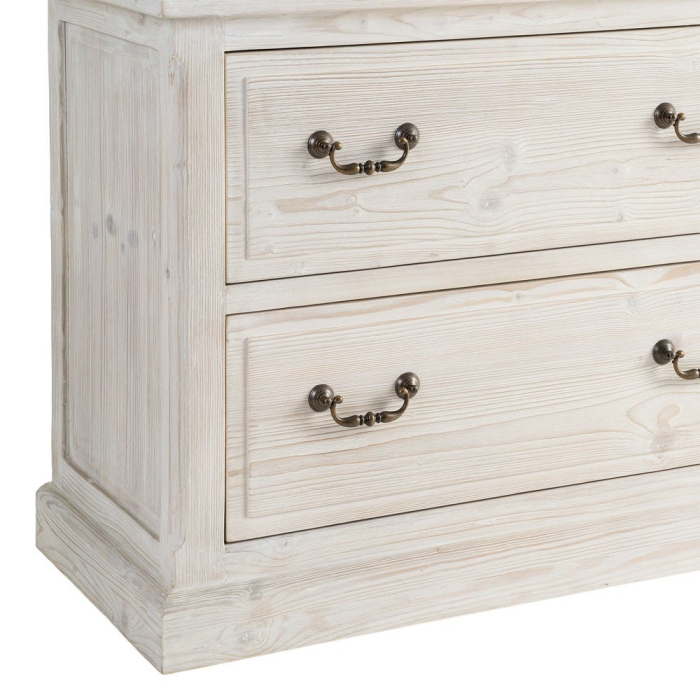 Vitrină din lemn de pin alb patinat cu sticlă [7]