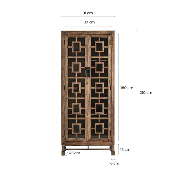 Vitrina coloniala lemn reciclat maro|Vitrine cu caracter [7]