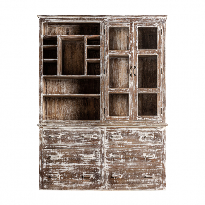 Vitrina rustica lemn mango alb maro|Vitrine elegante [1]