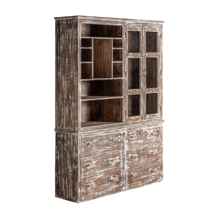 Vitrina rustica lemn mango alb maro|Vitrine elegante [2]