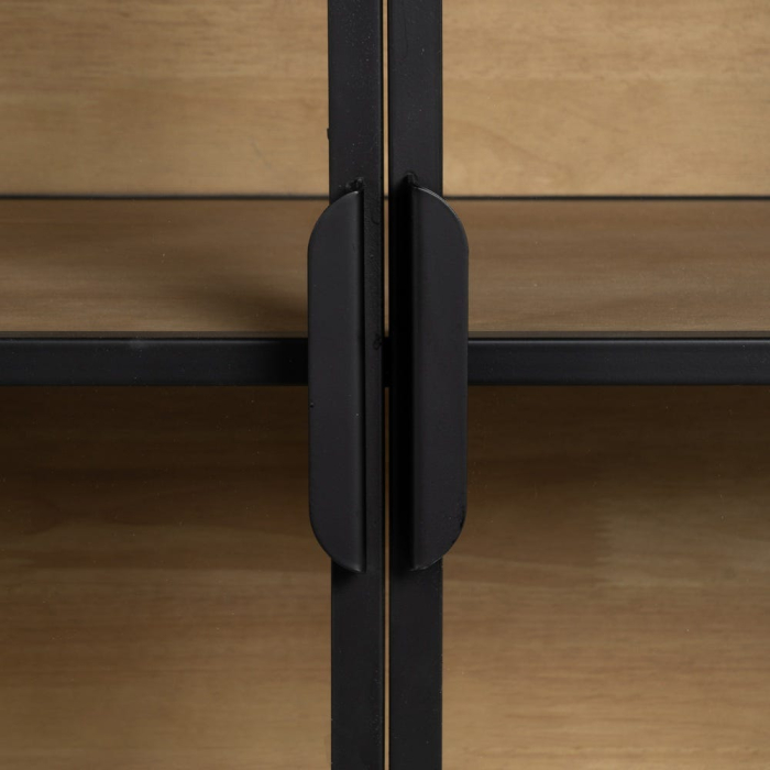 Vitrină metalică neagră industrială MDF [8]