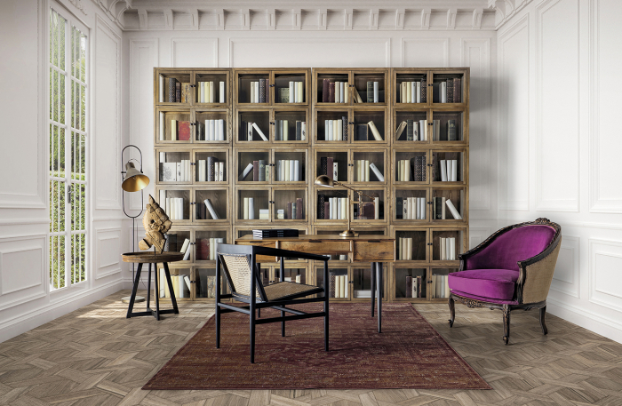 Vitrina modulara clasica lemn reciclat|Vitrine versatile [7]