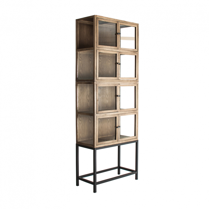 Vitrina modulara clasica lemn reciclat|Vitrine versatile [5]