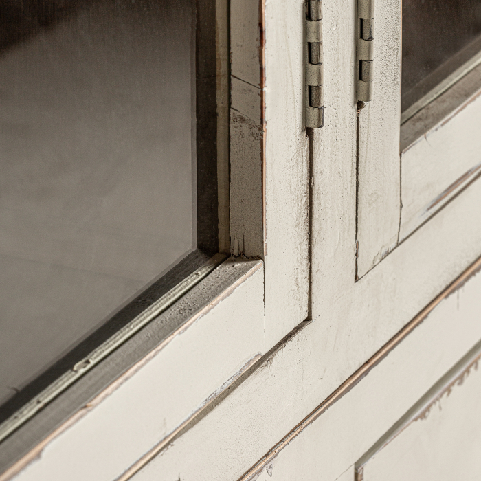 Vitrina provensala lemn ulm alb antic|Vitrine luminoase [4]