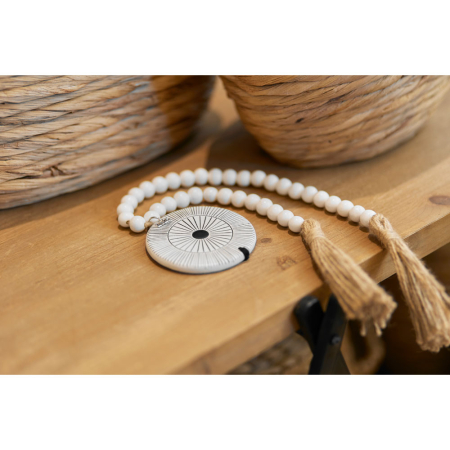 Obiecte decorative - Decor Crăciun rotund alb-negru simbol grafic scandinav