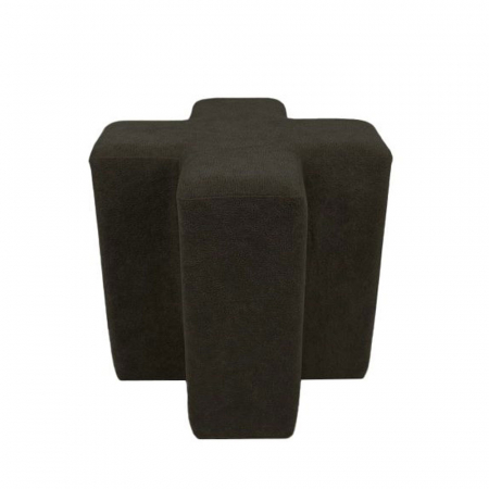 Taburete si pufuri - taburet textil gri inchis cruce Triliza