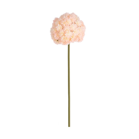 Romantic - Allium artificial roz somon cu cap sferic dens din petale înguste pe tijă verde înaltă de 160 cm