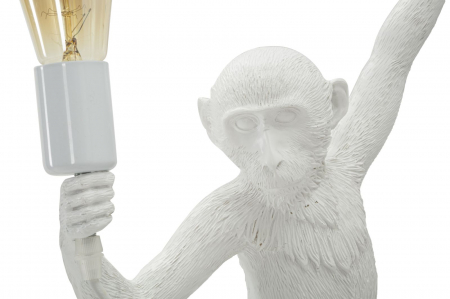 Aplică decorativă modernă albă din rășină sculpturală Monkey [4]