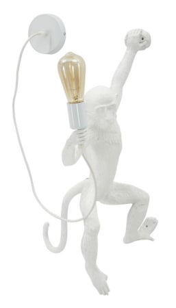 Corpuri de iluminat - Aplică decorativă modernă albă din rășină sculpturală Monkey