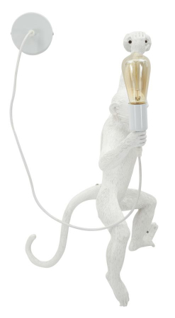 Aplică decorativă modernă albă din rășină sculpturală Monkey [2]