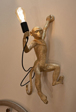 Aplică decorativă modernă aurie din rășină sculpturală Monkey [8]