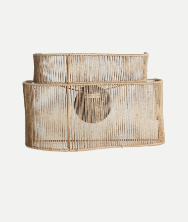 Corpuri de iluminat - Aplica de perete YAXUNAH din iută și fier maro deschis