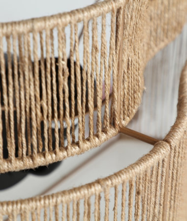 Aplica de perete YAXUNAH din iută și fier maro deschis [3]