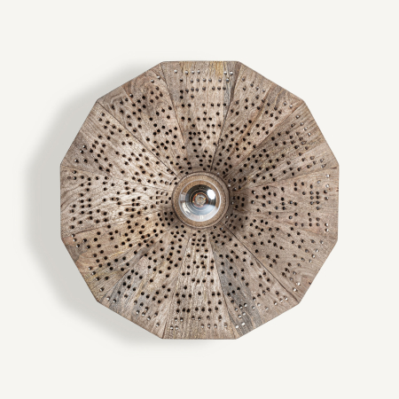 Jacquard - Aplică de perete din lemn de mango cu design perforat geometric Jacquard