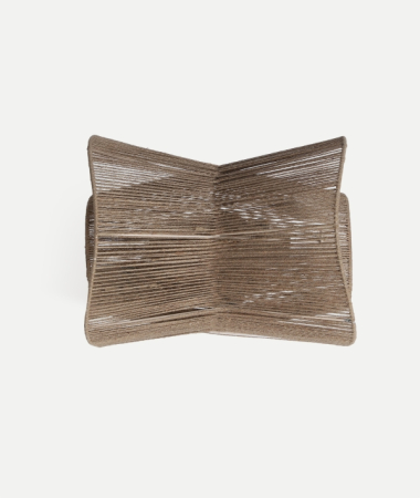 Aplica, Lampa de perete - Aplică de perete din iută maro cu structură din fier auriu – aplică boho din iută împletită