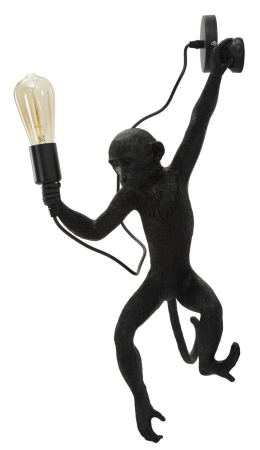 Aplică decorativă modernă neagră din rășină sculpturală Monkey [2]