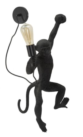 Corpuri de iluminat - Aplică decorativă modernă neagră din rășină sculpturală Monkey