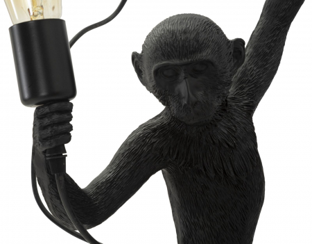 Aplică decorativă modernă neagră din rășină sculpturală Monkey [3]