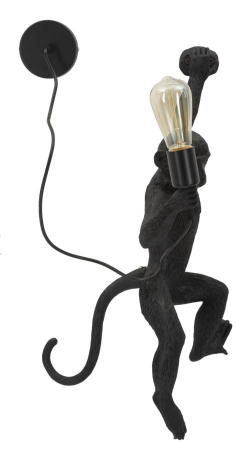 Aplică decorativă modernă neagră din rășină sculpturală Monkey [1]