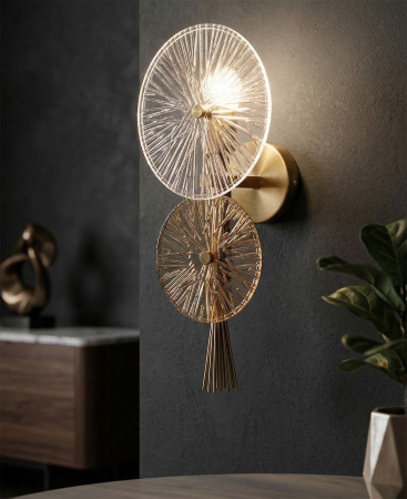 Aplica, Lampa de perete - Aplica decorativa metal auriu sticla | Iluminat simbolic CreativDeco