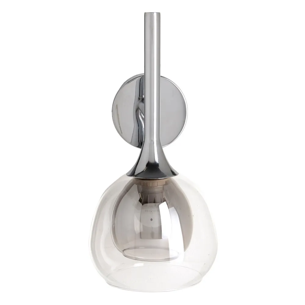 Aplica, Lampa de perete - Aplica Perete Glass, Metal, Gri - creativdeco.ro