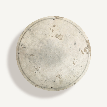 Aplica, Lampa de perete - Aplică perete rotundă din piatră cu detalii din fier negru