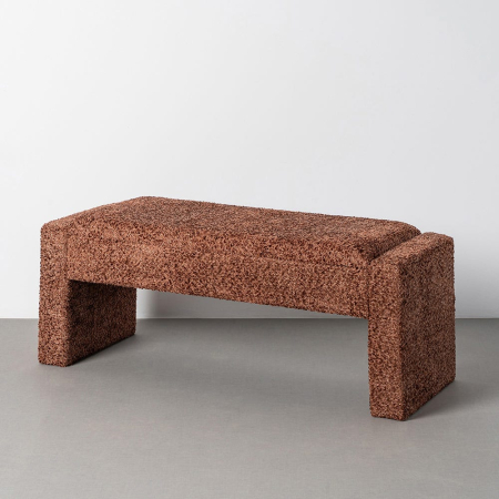 Bancute in Stil Scandinav - Bancă cu spațiu de depozitare din stofă maro