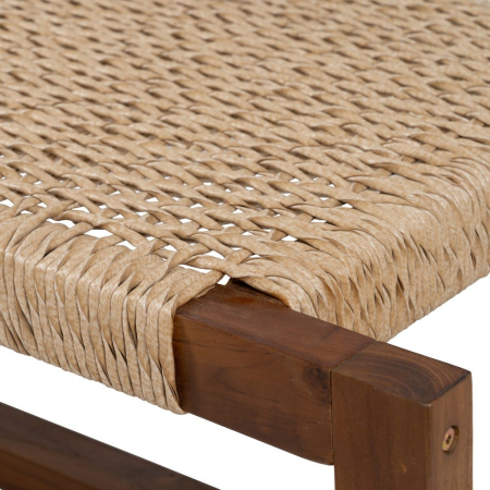 Bancă din lemn de tec cu șezut împletit [5]