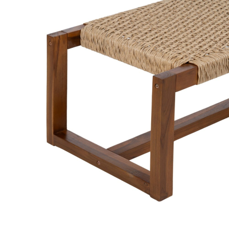 Bancă din lemn de tec cu șezut împletit [6]