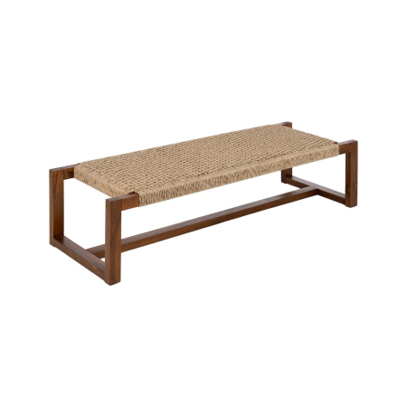 Bancă din lemn de tec cu șezut împletit [1]