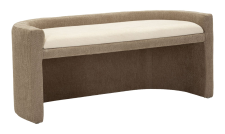 Mobilier - Bancă stil nordic tapițerie maro și bej