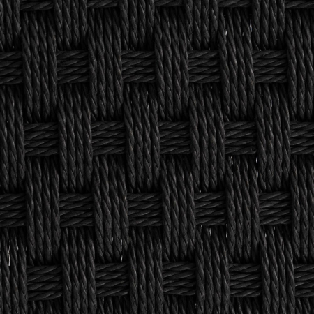 Bancă neagră din metal cu șezut împletit din sfoară și raft deschis [4]