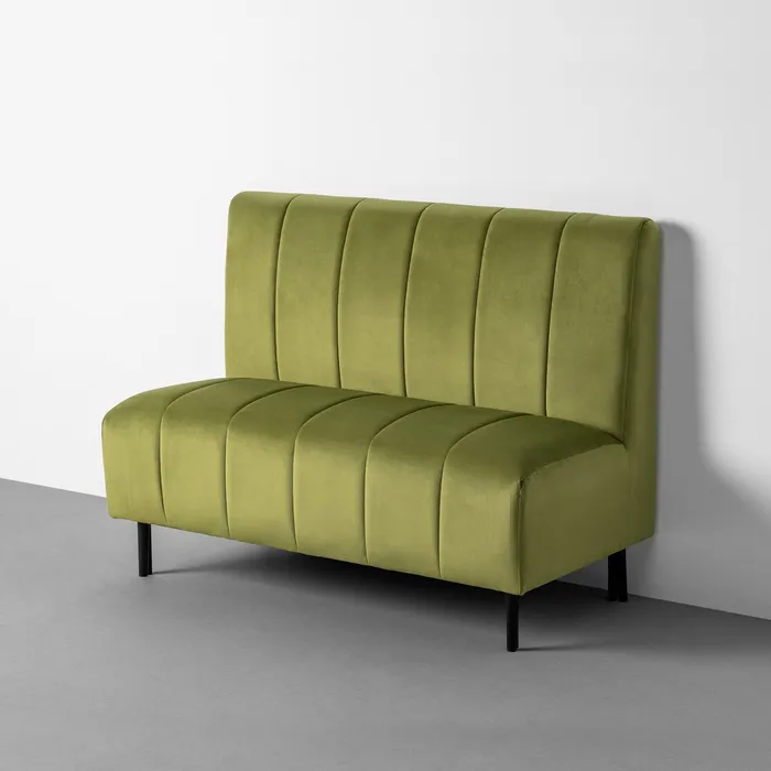 Banchete, Bancute - Bancă tapițată verde din catifea ignifugă HoReCa