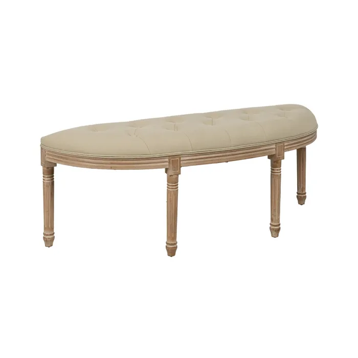 Banchetă ovală din lemn și poliester pentru interioare elegante|Banchete din lemn pentru decoruri moderne [1]