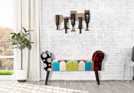 Bancheta multicolora din petice, Imperial - creativdeco [1]