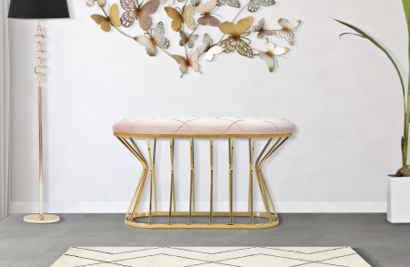 Bancheta Glam roz aurie Zig | CreativDeco.ro [1]