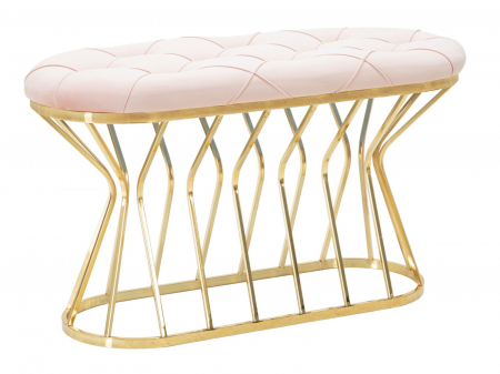 Banchete, Bancute - Bancheta Glam roz aurie Zig | CreativDeco.ro