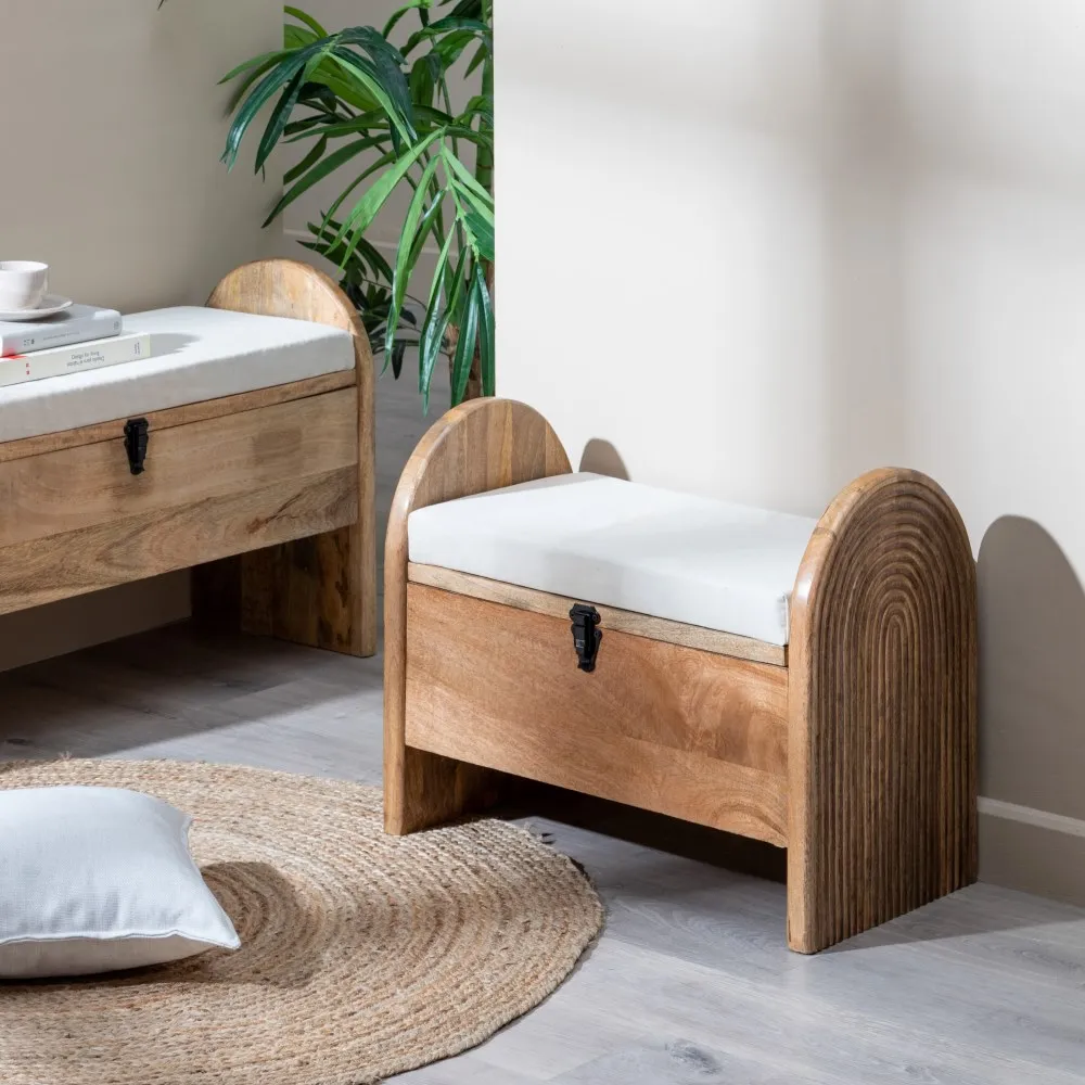 Bancă de Depozitare din Lemn de Mango | Cufăr Multifuncțional pentru Copii | CreativDeco [1]