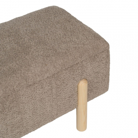 Băncuță cu ladă taupe deschis – picioare din lemn natural [3]